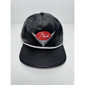 Rhude Leather Snapback Hat Black – Embroidered Logo